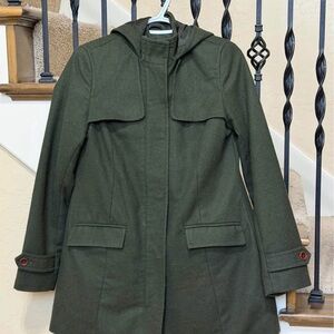 a new day Women's Olive Hooded Trench Coat